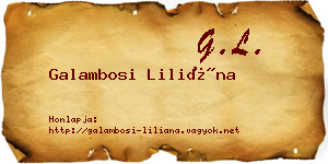 Galambosi Liliána névjegykártya